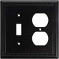 Henne Bery Sunken Pearls Heavy Duty Decorative Wall Plate Switch Plate Outlet Cover (Toggle/Duplex, Matte Black)