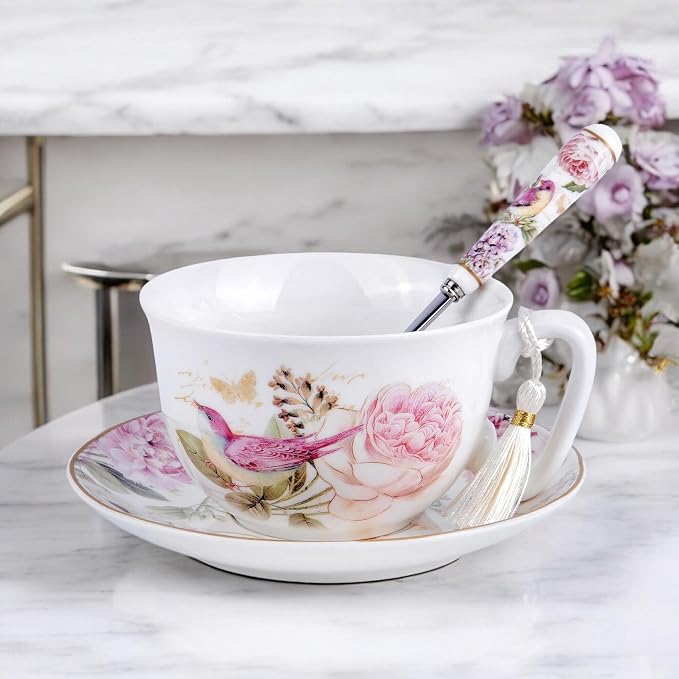 STP GOODS Bone China Tea/Coffee Cup and Saucer in Gift Box Fine Set of One - Image 8
