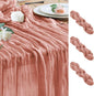 Cheesecloth Table Runner Dark Rose 10FT Boho Gauze Runner, 3 Pack | 120 Inch by Wokceer