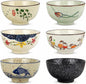 clothmile 4.5 Inch Japanese Retro Rice Bowls Set of 6 Japanese Style by clothmile