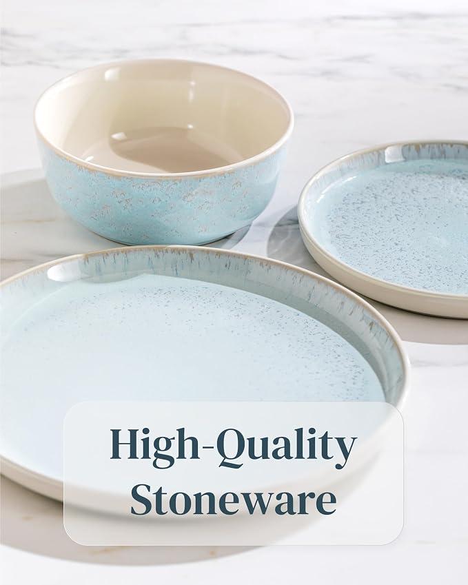 Stoneware Cereal Bowls Set of 2, 27 oz Scratch Resistant Ceramic Soup Bowl | - Image 4