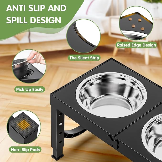 XIAZ Elevated Dog Bowls Large Breed Raised Dogs Bowl Stand Large/Medium Sized - Image 4