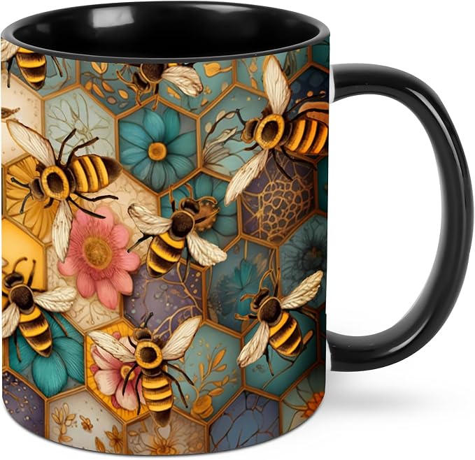FyLybois Bee Coffee Mug 11 Ounce Mugs Ceramic Tea Cup Drinking Water Cups | by FyLybois