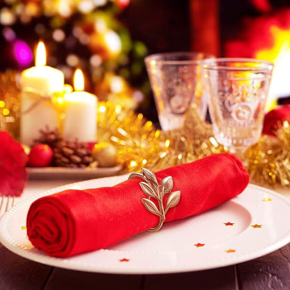 WILLBOND Leaf Napkin Rings Holders Fall Party Napkin Rings - Image 4