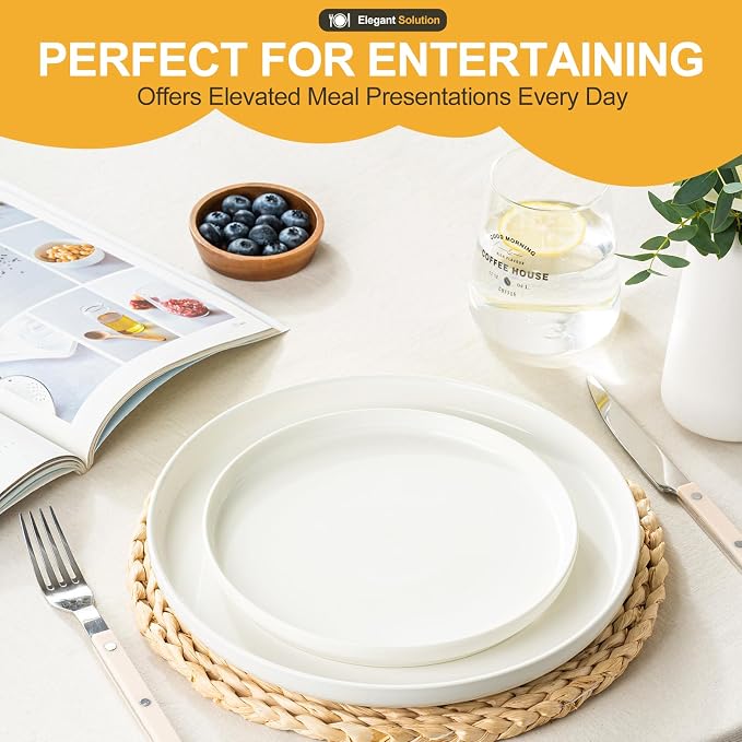 EWFEN Plates and Bowls Sets, 12 Pieces Ceramic Dinnerware Set - Image 5