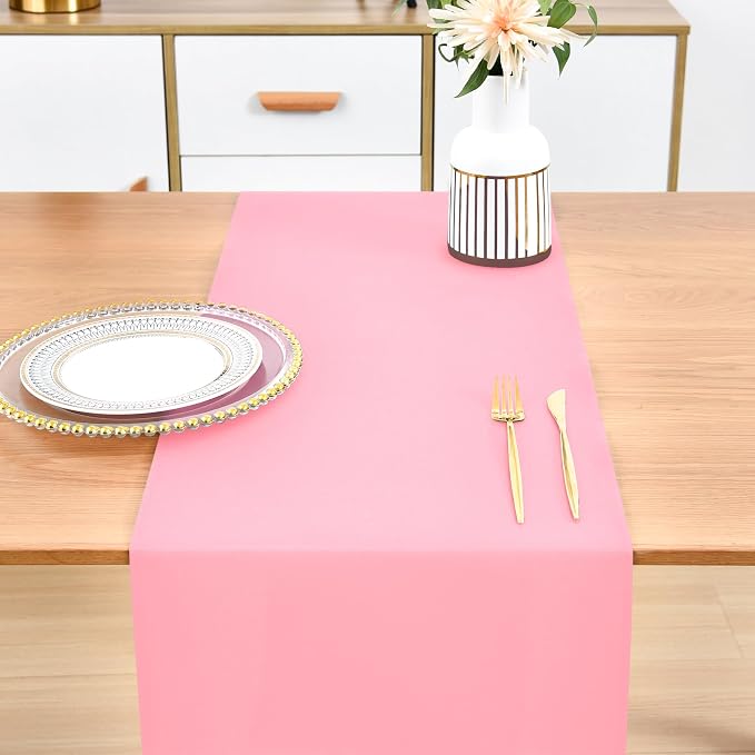 Wolkemer Farmhouse Pink Table Runner Dining Table Runners 72 Inches Long | - Image 7