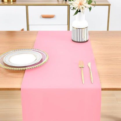 Wolkemer Farmhouse Pink Table Runner Dining Table Runners 60 Inches Long | - Image 7