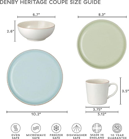 Denby - Heritage Pavillion Medium Plate - 8.25in Blue Scratch & Chip Resistant Dinner, Lunch, Salad Plate For Everyday Use - Ceramic Stoneware Tableware Dish - Dishwasher & Microwave Safe