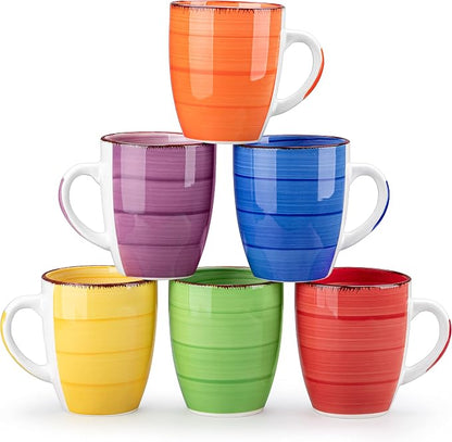 vancasso Bonita 12 Oz Coffee Mugs Set of 6, Ceramic Coffee Cups by vancasso
