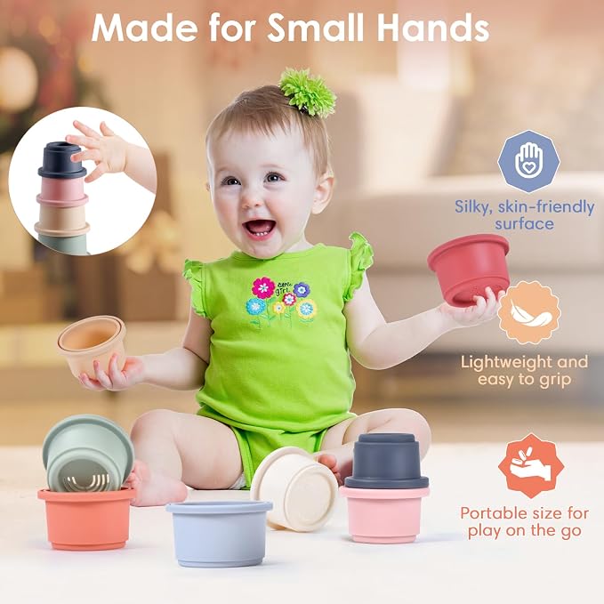 ZYFLSQ Stacking Cups Baby Toy, 8-Piece Set - Image 5