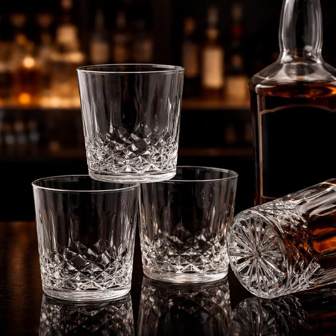 Yungyan 12 Pcs Plastic Clear Whiskey Glasses, 10 oz Unbreakable Reusable Old - Image 9