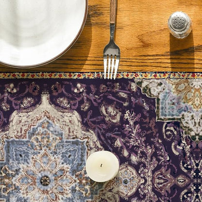 Artoid Mode Boho Bohemia Style Purple Table Runner, Country Rustic Farmhouse - Image 7