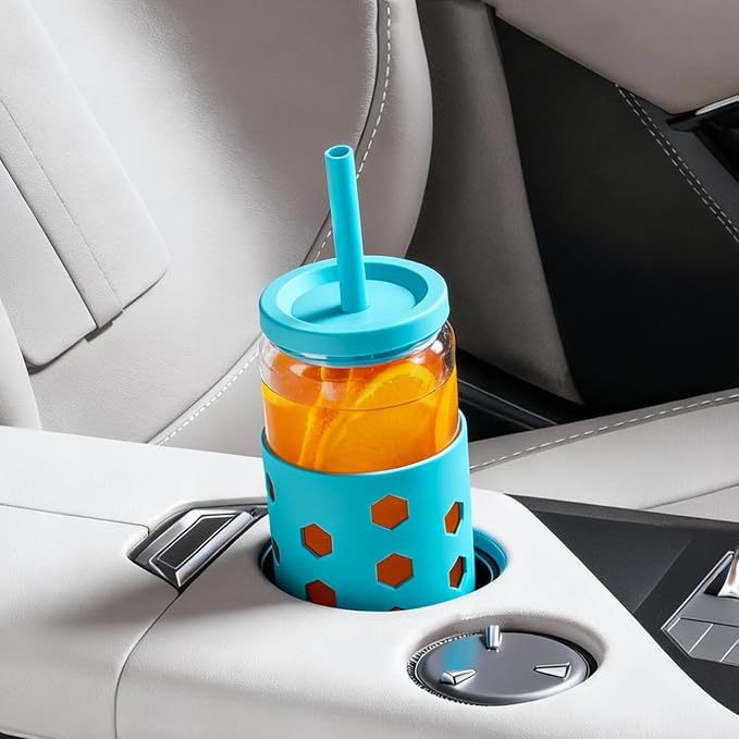 Mrsdry 16 oz Glass Cups with Lids and Straws - Image 4