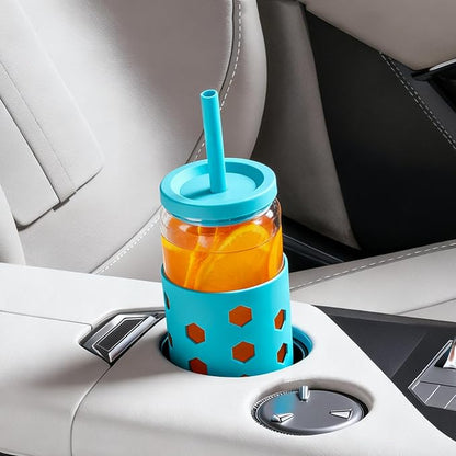 Mrsdry 16 oz Glass Cups with Lids and Straws - Image 4