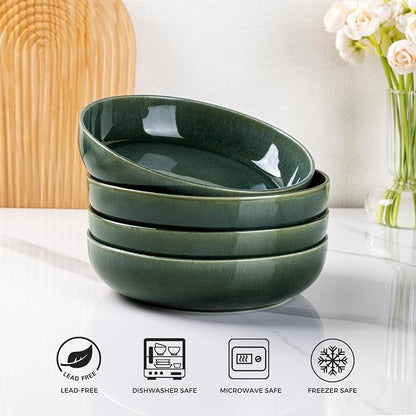 GBhome 8.75'' Large Ceramic Pasta Bowls, 38oz Stoneware Pasta Serving Bowls Set - Image 6