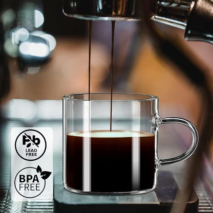 PARACITY Espresso Shot Glass Set of 2, 4.3 fl oz Clear Cups - Image 3