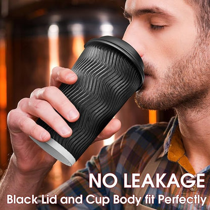 Ginkgo 100 Pack 16 oz Disposable Insulated Coffee Cups - Image 4