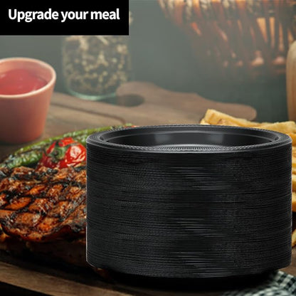 Black Plastic Plates 9 Inch - Image 4