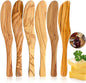 Olive Wood Butter Spreader, 6.8 Inch Handmade Butter Knife Set of 6 | Olive by FHUMMYBT