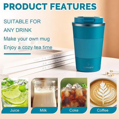 MOMSIV 12oz Travel Coffee Mug, Insulated Coffee Cup - Image 4