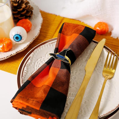 wonlex Halloween Witch Hat Napkin Rings Set of 6, Dinner Banquet Gathering - Image 3