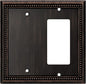 Henne Bery Sunken Pearls Heavy Duty Decorative Wall Plate Switch Plate Outlet Cover (Blank/Decorator, Aged Bronze)