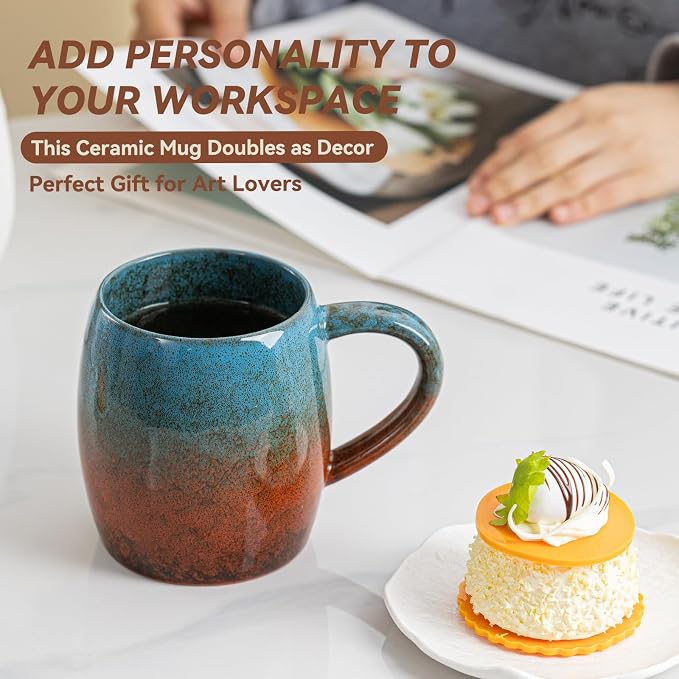 Handmade 22oz Ceramic Coffee Mug, Ergonomic Large Handle, Ideal Gift - Image 9