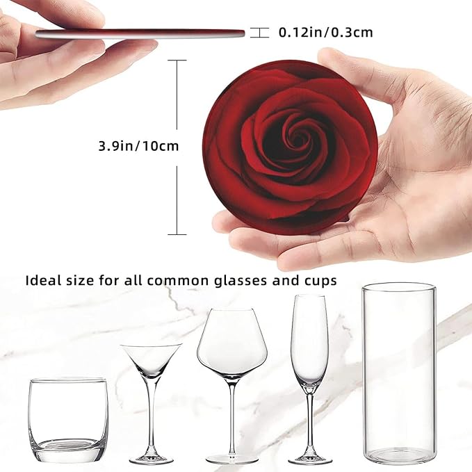 Drink Coasters with Holder Stand Set of 6 - Image 3
