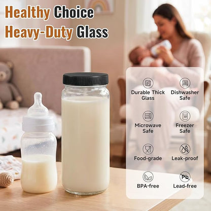 12 Pack 16OZ Glass Juice Bottles - Image 3