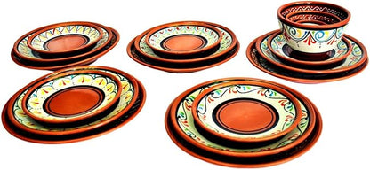 Cactus Canyon Ceramics Spanish Terracotta 5-Piece Small Tapa Plate Set, White…