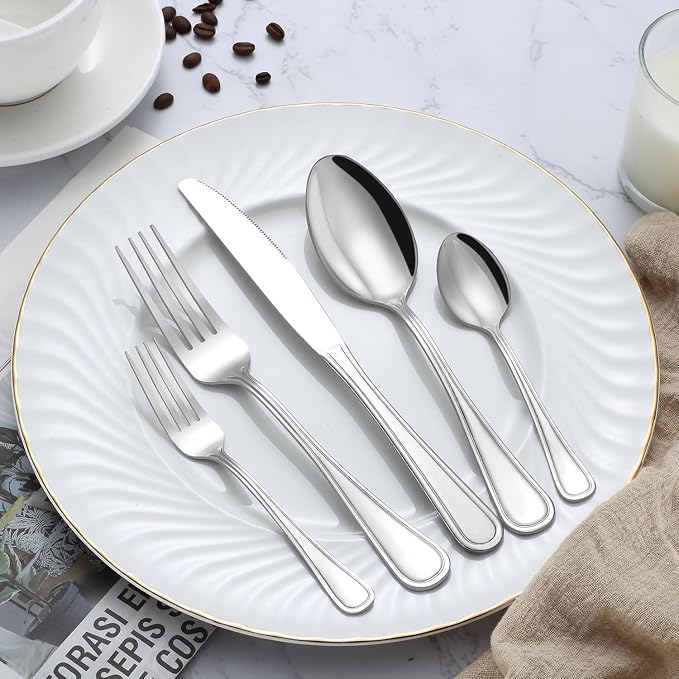 BEWOS 24-Piece Dinner Knives, 8.9-Inch Dinner Knife Set, Butter Knife, Food - Image 7