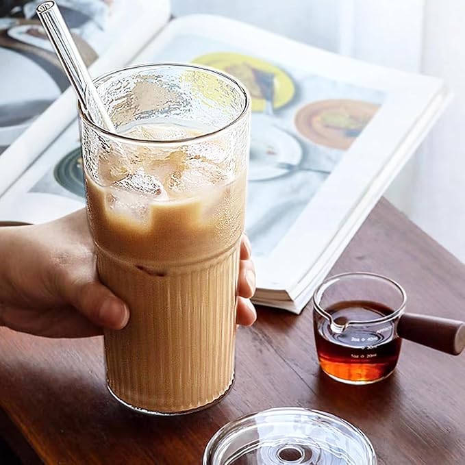 JunVpic Glass Coffee Tumbler, 20 oz Glass Cup - Image 5