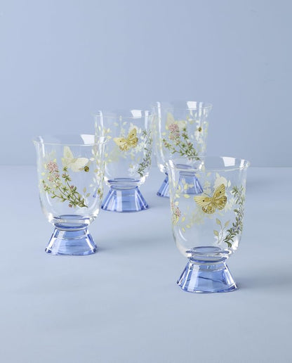 Lenox Butterfly Meadow Herbs Short Glass Tumblers, hand wash only | 5.5 inch - Image 2