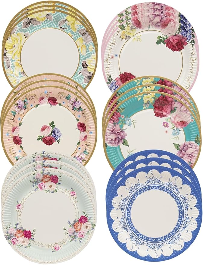 Talking Tables Afternoon Tea Vintage Floral Paper Plates Pack of 24 Truly - Image 2