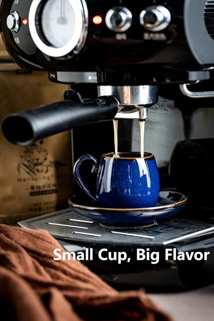 LYEOBOH 3 Ounce Espresso Cups Set of 6, Ceramic Small Coffee Cups - Image 5