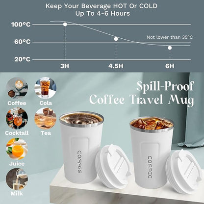 Insulated Travel Coffee Mug, Stainless Steel Coffee Cup - Image 3