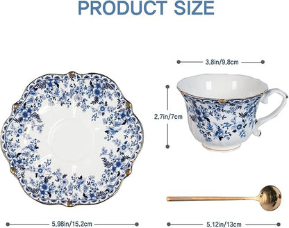 Vintage Floral Porcelain Tea Cup and Saucer Set - Image 2