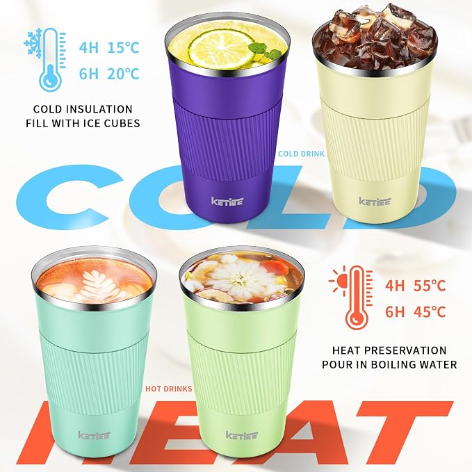 KETIEE 12oz Coffee Mug: Vacuum Insulated Coffee Cup - Image 2