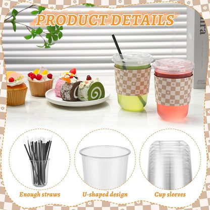 50 Sets 16 Oz Clear Plastic Coffee Cups - Image 3