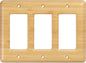 Wooden Light Switch Cover Plate Triple Toggle Solid Bamboo Decorative Switch Plate Cover