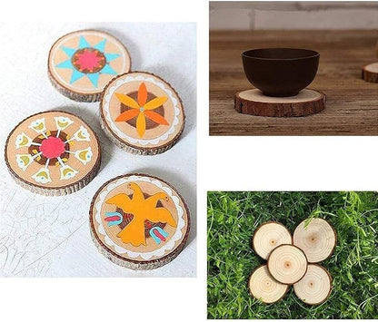 William Craft Unfinished Natural Wood Slices 20 Pcs 2.75-3.1 inch Wood Coaster - Image 5