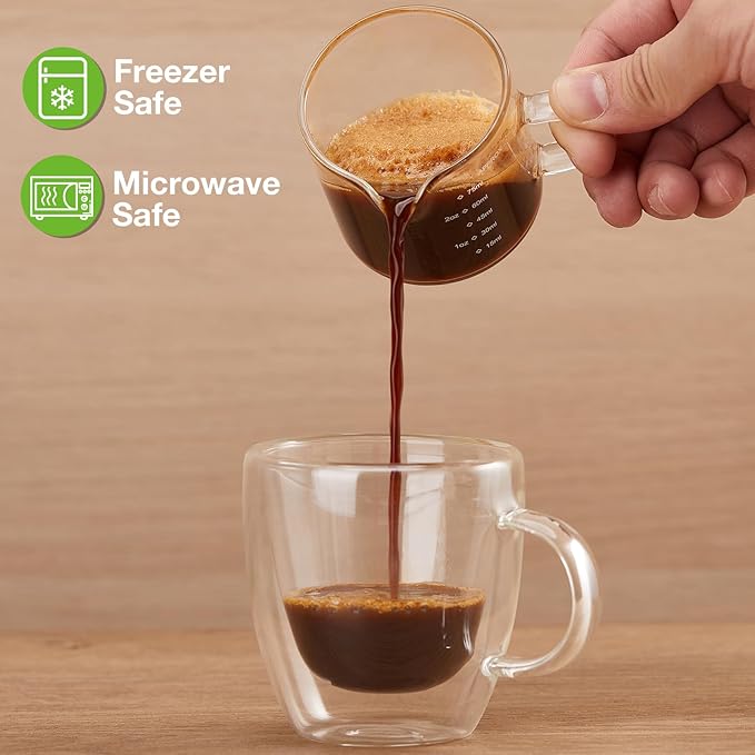 Mfacoy 2 Pack Measuring Cups, 75ML Espresso Cups - Image 6