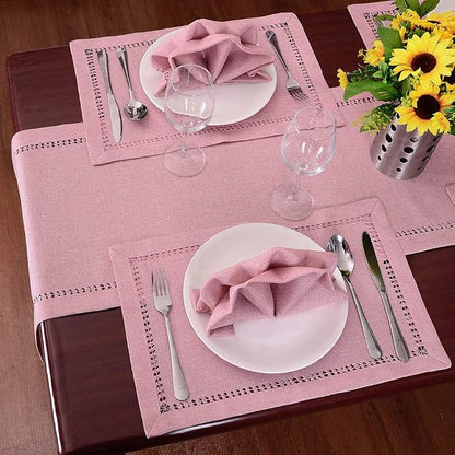 Grelucgo Large Handcrafted Solid Color Dining Table Runner, Double-Hemstitched - Image 3