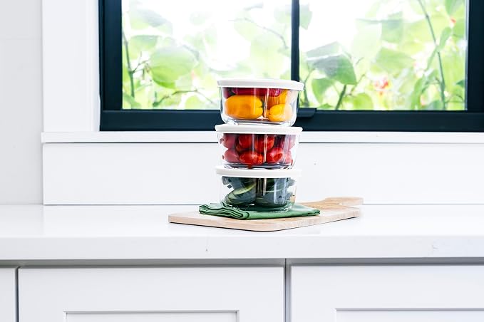 6-Piece Glass Food Storage Containers Set | 2-Cup, Leakproof | Microwave - Image 4