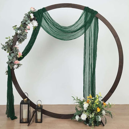 Efavormart 20ft Hunter Emerald Green Gauze Cheesecloth Wedding Arch Drapery by efavormart
