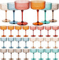 Jingmore 24 Pcs Ribbed Martini Glasses 10 oz Disposable Plastic Vintage Ribbed by Jingmore