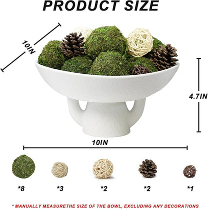 NAHARO New Moss Bowl, Handmade Cement Bowl–Artificial Moss Centerpiece - Image 3
