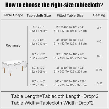 Smiry Rectangle Table Cloth Linen Textured, Waterproof Spillproof Anti-Wrinkle Burlap Tablecloth, Washable Decorative Fabric Table Cover for Dining, Party, Banquet, 54 x 78 Inch, White
