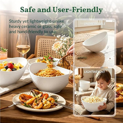 Wheat Straw Bowls, Large Salad Bowls Set of 6, 60 OZ Large Capacity Serving Bowl - Image 6