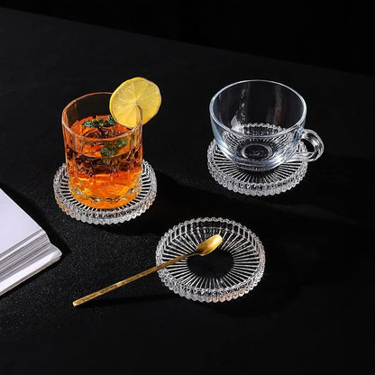 Glass Coasters Round Cup Mat, Decorative Wine Bottle Coaster, Crystal Drink - Image 6